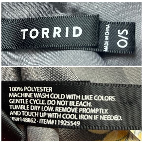 Torrid Kimono Robe Side Tie Open Front Gray Pink Floral Satin Women’s Plus OS - Picture 11 of 13